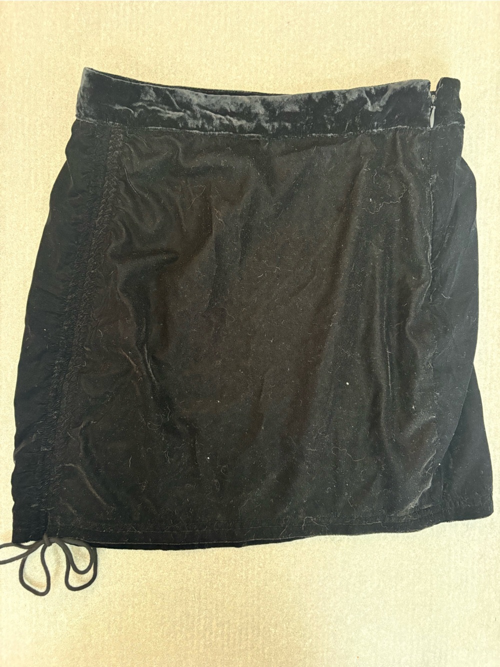 Black Velvet Drawstring Women’s Shorts